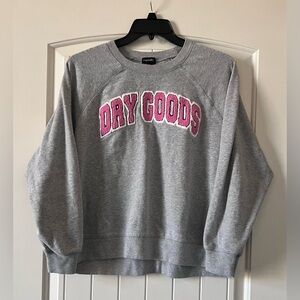 Women’s Large Originality “Dry Goods”‎  Pullover Sweatshirt Embroidered Block